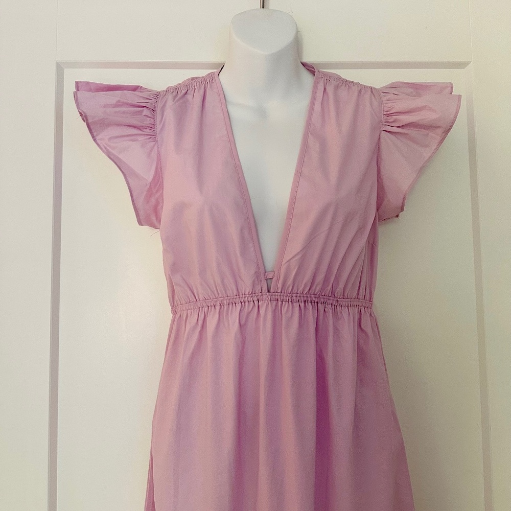 DELUC for Anthropologie Darling Flutter Sleeve Maxi Dress Sz XS NWT $265 - Picture 4 of 4